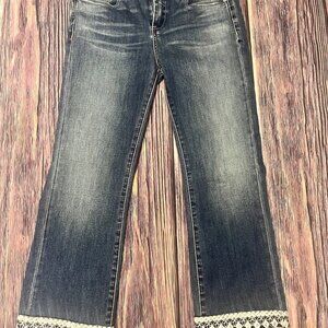 BLANKNYC Kick Flare Women’s JEANS POM POM EMBROIDERED HEM Size 28